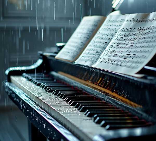 五线谱间流淌的诗意，钢琴曲雨的深情印记,钢琴曲雨的印记，五线谱中的诗意与情感,旋律,情感,音符,第1张