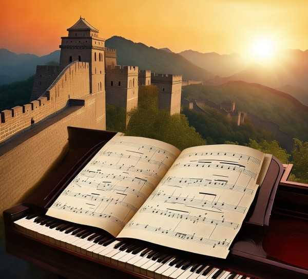 长城谣，五线谱钢琴谱中的历史记忆与艺术风采,长城谣，五线谱钢琴谱中的历史回响与艺术魅力,旋律,音符,第1张