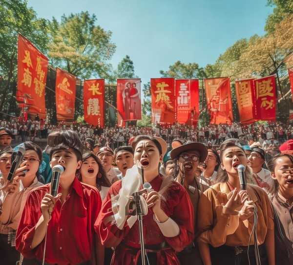 红歌岁月，嘹亮旋律中的革命情怀与历史记忆,红歌嘹亮，岁月如歌—红歌歌名大全赏析与回顾,旋律,情感,幸福,第1张